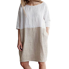 Last inn bildet i Galleri-visningsprogrammet, Fargeblokk kjole med trekvart ermer