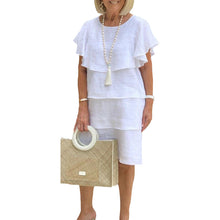 Last inn bildet i Galleri-visningsprogrammet, Romantisk myk hvit lagdelt kjole