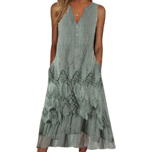 Last inn bildet i Galleri-visningsprogrammet, Solid tunika med V-hals Midi A-linje kjole