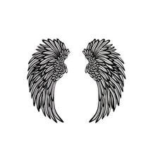 Last inn bildet i Galleri-visningsprogrammet, Black Angel Wings Metal Wings Veggkunst med LED-lys