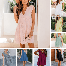 Last inn bildet i Galleri-visningsprogrammet, Kjole med hull og V-hals for kvinner