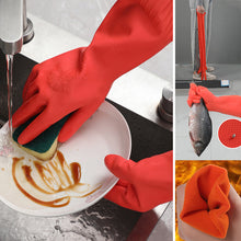 Last inn bildet i Galleri-visningsprogrammet, Thickened and Lengthened Latex Dishwashing Gloves