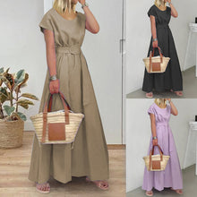 Last inn bildet i Galleri-visningsprogrammet, Ensfarget kjole med rund hals