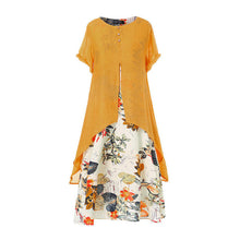Last inn bildet i Galleri-visningsprogrammet, Rundhalset maxikjole med blomster-trykk