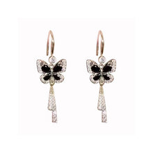 Last inn bildet i Galleri-visningsprogrammet, Krystall sommerfugl dusk øredobber
