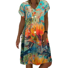 Last inn bildet i Galleri-visningsprogrammet, Kjole med vintage trykt