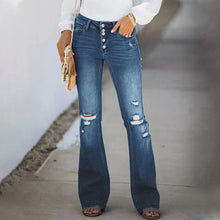 Last inn bildet i Galleri-visningsprogrammet, Slitte jeans med fem knapper

