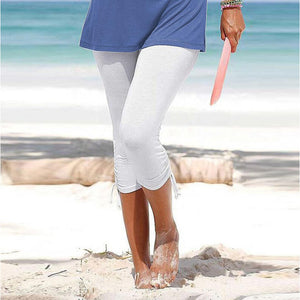 Multicolor Printed Drawstring Cropped Pants