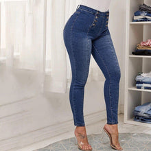 Last inn bildet i Galleri-visningsprogrammet, Dobbeltspente Skinny Jeans med Høy Midje
