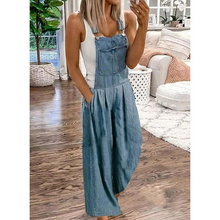 Last inn bildet i Galleri-visningsprogrammet, Uformell denimlomme Jumpsuit med brede ben
