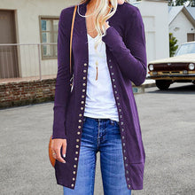 Last inn bildet i Galleri-visningsprogrammet, Solid cardigan i middels lengde
