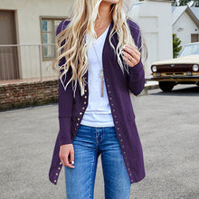 Last inn bildet i Galleri-visningsprogrammet, Solid cardigan i middels lengde
