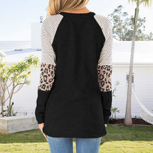Last inn bildet i Galleri-visningsprogrammet, Dame Leopard Patch Rundhals Langermet Topp
