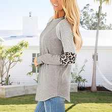 Last inn bildet i Galleri-visningsprogrammet, Dame Leopard Patch Rundhals Langermet Topp

