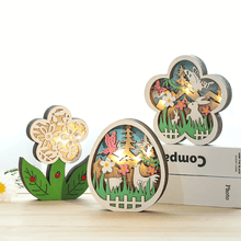 Last inn bildet i Galleri-visningsprogrammet, Wooden Easter Decoration with LED Light
