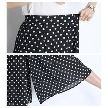 Last inn bildet i Galleri-visningsprogrammet, Svarte polkaprikkede chiffon-culottes
