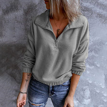 Last inn bildet i Galleri-visningsprogrammet, Uformell langermet sweatshirt med glidelås
