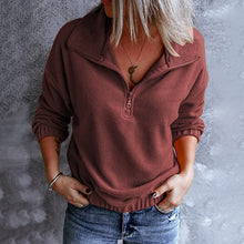 Last inn bildet i Galleri-visningsprogrammet, Uformell langermet sweatshirt med glidelås
