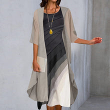 Last inn bildet i Galleri-visningsprogrammet, Todelt kjole med trykk
