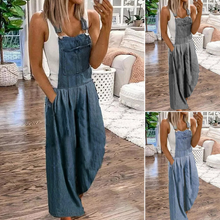 Last inn bildet i Galleri-visningsprogrammet, Uformell denimlomme Jumpsuit med brede ben
