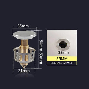 Universal avløpsfilter for servantsprang