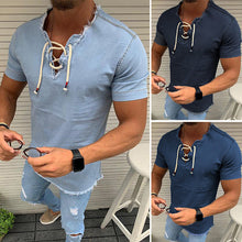 Last inn bildet i Galleri-visningsprogrammet, Stretch Denimskjort med Snøring for Menn
