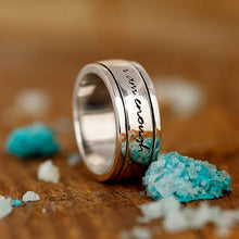 Last inn bildet i Galleri-visningsprogrammet, "Jeg er nok" Silver Meditation Roterbar angstring
