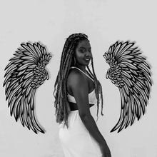 Last inn bildet i Galleri-visningsprogrammet, Black Angel Wings Metal Wings Veggkunst med LED-lys
