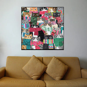 Wintry Cats 500 brikker puslespill