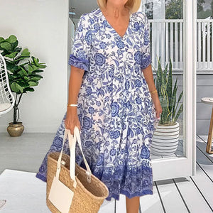 Lady Summer V-hals Bohemian Dress