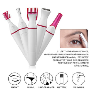 5 i 1 oppladbar epilator