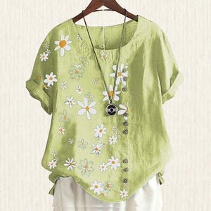 Bluse med tusenfryd print