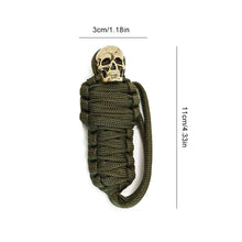 Last inn bildet i Galleri-visningsprogrammet, Paracord nøkkelring Mummy Messing Skull
