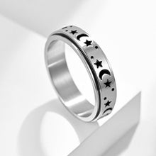 Last inn bildet i Galleri-visningsprogrammet, Retro stjerne og måne roterende ring
