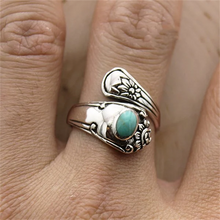 Last inn bildet i Galleri-visningsprogrammet, Turkis skje vintage ring
