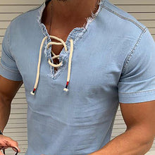 Last inn bildet i Galleri-visningsprogrammet, Stretch Denimskjort med Snøring for Menn
