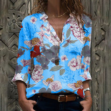 Last inn bildet i Galleri-visningsprogrammet, Langermet bluse med blomster trykk
