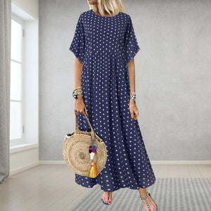 1/2sleeve polka dot dress