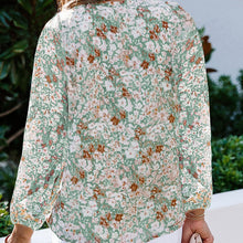 Last inn bildet i Galleri-visningsprogrammet, Boho Blomstertrykk V-hals Langermet Løse Bluse
