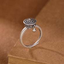 Last inn bildet i Galleri-visningsprogrammet, Buddhist Tibetan Prayer Wheel Ring OM Mantra Lotus Floral Ring
