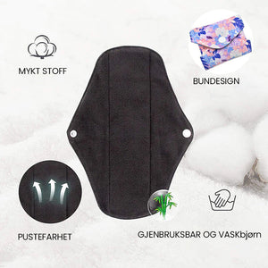 Vaskbare sanitetsbind laget av bambuskull