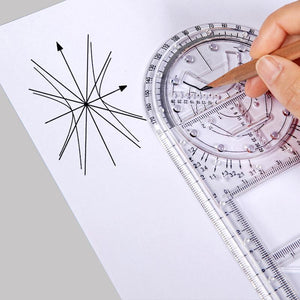 Multifunksjonell geometrisk linjal