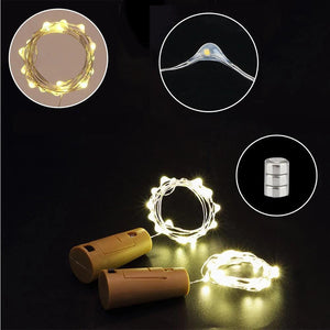 LED vinflaske kork nattlys