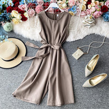 Last inn bildet i Galleri-visningsprogrammet, Sommer Commuter Ren Farge Ermeløs Jumpsuit for Kvinner
