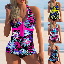 Last inn bildet i Galleri-visningsprogrammet, Halter tankini sett med blomstertrykk
