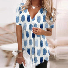 Last inn bildet i Galleri-visningsprogrammet, Topp med V-hals og trykk
