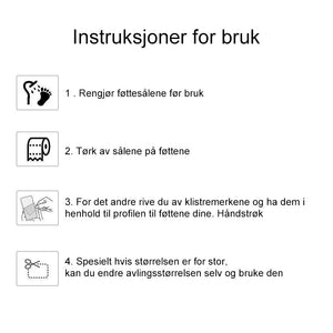 Strand usynlige limte såler, 3 par