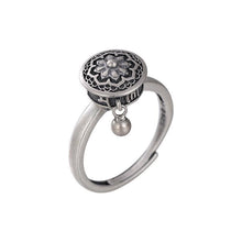 Last inn bildet i Galleri-visningsprogrammet, Buddhist Tibetan Prayer Wheel Ring OM Mantra Lotus Floral Ring
