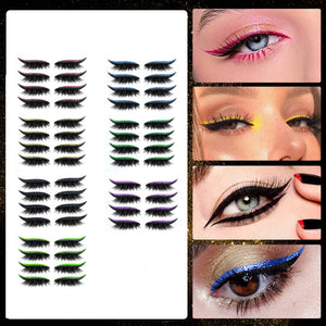 Gjenbrukbare eyeliner og øyenvippeklistremerker (4 par)