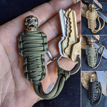 Last inn bildet i Galleri-visningsprogrammet, Paracord nøkkelring Mummy Messing Skull
